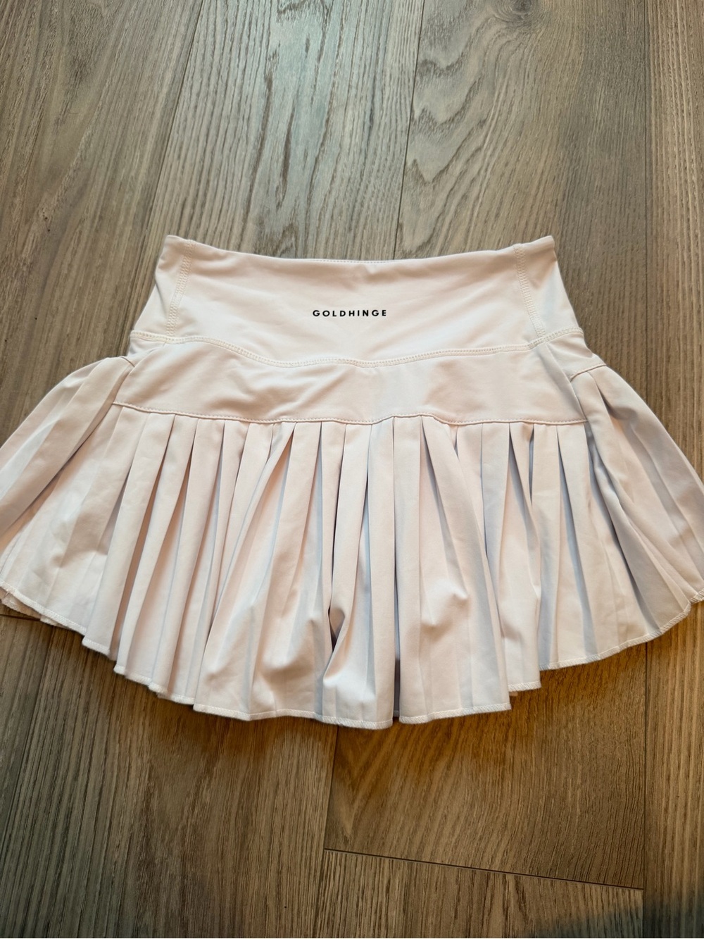 Goldhinge Pleated Tennis Skirt Skort White Mini Athleisure Size Small